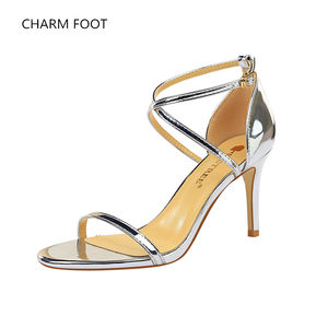 Sandalias de tacón alto de metal con punta abierta para discoteca, zapatos de estilo europeo y americano, puntiagudos, sexys - Product Image 3