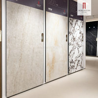 Dalles en pierre frittée de porcelaine 1200x1200mm, surface brillante Onyx Blanc Neige, pour revêtement mural et sol de salle de bain