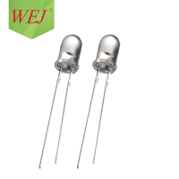 Perles de lampe à LED personnalisées 3V 5mm UV 395nm 405nm clair F5 trou traversant LED UV 5mm Diode électroluminescente