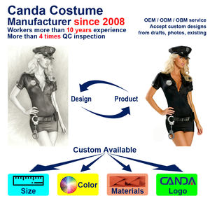Costume d'enseignant attrayant de qualité supérieure, coutures durables, matière polyester respirante, robe d'agent de police pour femme pour Halloween - Product Image 4