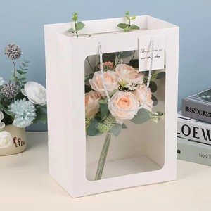 Borsa regalo di carta bianca trasparente per finestre alla moda con manici per compleanno, matrimonio, festa, anniversario - Product Image 6