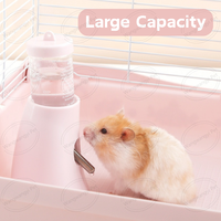 Dispenser air Hamster antibocor botol air hewan peliharaan kecil dengan dudukan berdiri