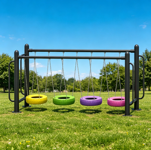 Equipo de suspensión comercial para exteriores: puente de columpios de neumáticos para integración sensorial - Product Image 6