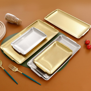 304 Stainless Steel Serving <b>Tray</b> Rectangular Hotel Grade Heavy Duty Dish For Restaurant And Outdoor Use - Product Image 1