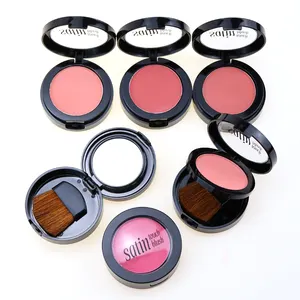 Hot Selling Single Color Blush Face Cheek Pressed Powder OEM Blusher Palette with Brush