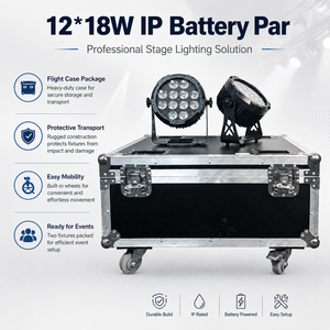 12x18W RGBWA UV 6in1 <b>Battery</b> Powered <b>LED</b> PAR Light IP65 Waterproof Wireless DMX APP Remote for Wedding DJ Event - Product Image 5