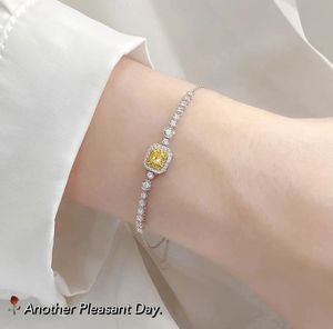 กำไลข้อมือเพชรทรงสี่เหลี่ยมสีเหลือง Xinfly ทอง 18k สำหรับผู้หญิง - Product Image 3