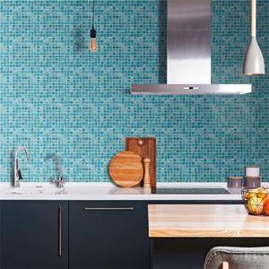 10cm 20cm 30cm <b>Mosaic</b> Ceramic <b>Tile</b> <b>Stickers</b> Paper for Home Decoration Living Room Kitchen Bathroom Peel and Stick Removable - Product Image 4