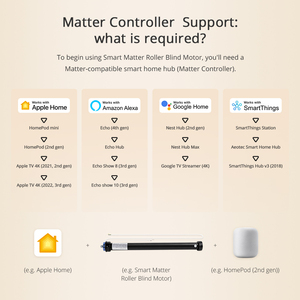 Moteur de store tubulaire intelligent Zemismart Matter Over WiFi pour tubes de 40 mm, 50 mm, 55 mm, compatible avec <span class=keywords><strong>Apple</strong></span> <span class=keywords><strong>Home</strong></span>, Alexa, Google <span class=keywords><strong>Home</strong></span> - Product Image 3