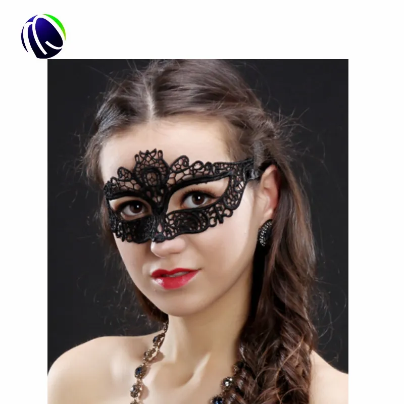Ribbon Black Venetian Masquerade Mask Lace Fancy Dress Eye Sexy Mask Female Party Sexy Lace Mask for Christmas Decorations