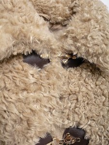 Fall/Winter New Arrival Women's Clothing <b>Rope</b> Knot Buckle Fleece Top Collared Outerwear Fashion - Product Image 6