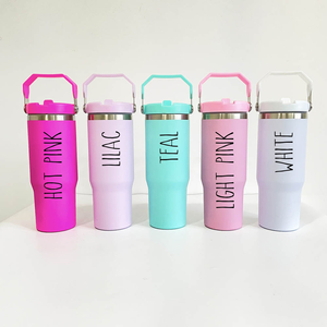 12oz Double Wall Insulated Ceramic Tumbler Handle Travel-friendly Vacuum Flask Camping Eco-Friendly Customizable Colors Business - Product Image 2
