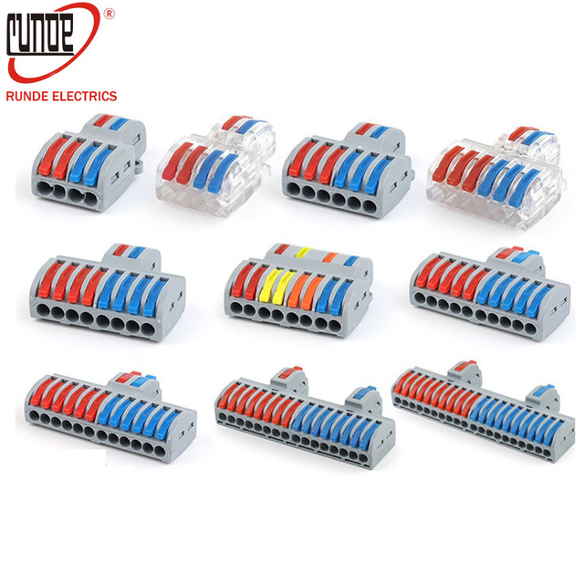 Universal Compact Wiring Cable Connector Multiple Out Fast Wire Connectors Push-in Terminal Block