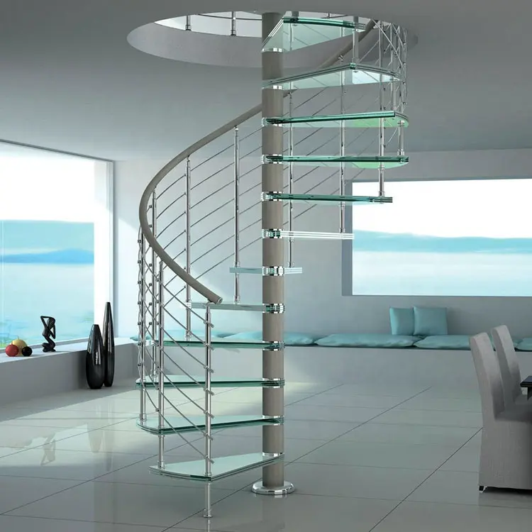 Melhor preço moderno estilo haste redonda pvc handrail escadas espiral feita por fábrica direta