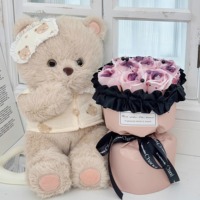 Kado Ulang Tahun & Wisuda Sahabat Terbaik, Buket Boneka Beruang Buatan Tangan Berkualitas Tinggi, Bunga Abadi, Rangkaian Bunga Buatan Kreatif