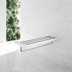 Porte-serviettes mural moderne en acier inoxydable, finition brossée, pour hôtel - Product Image 3