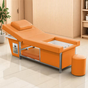 Tempat Tidur Pijat Elektrik Salon Modern untuk Terapi Fisik Thailand, Spa Kepala, dan Keramas dengan Bak Spa Kaki - Product Image 2