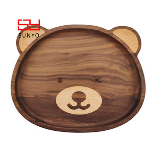 SUNYO Decoración para el Hogar, Bandejas Rectangulares de Madera para Servir Frutas y Verduras, Bandeja de Bambú, <span class=keywords><strong>Platos</strong></span> de Madera - Product Image 1