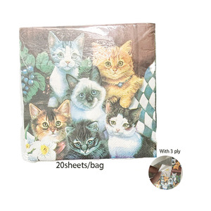 <span class=keywords><strong>Tovaglioli</strong></span> di carta con stampa di gatto <span class=keywords><strong>tovaglioli</strong></span> di carta per cena Temi di animali domestici Shabby Chic servilleas <span class=keywords><strong>tovaglioli</strong></span> <span class=keywords><strong>Decoupage</strong></span> - Product Image 4