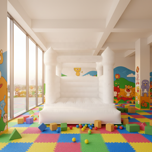 Nouveau château gonflable <span class=keywords><strong>blanc</strong></span> Leap avec couronne, aire de jeux pour enfants, maison de rebond, parc de jeux - Product Image 1