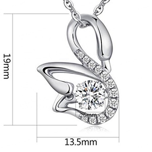 Collar de Plata de Ley 925 para Mujer con Circonita Brillante, Romántico Collar con Rosa Brillante - Product Image 3