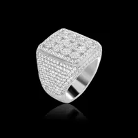 MenのHip Hop Rapper Micro Diamond 14K Gold Solid 925 Sterling Silver Tail Ring