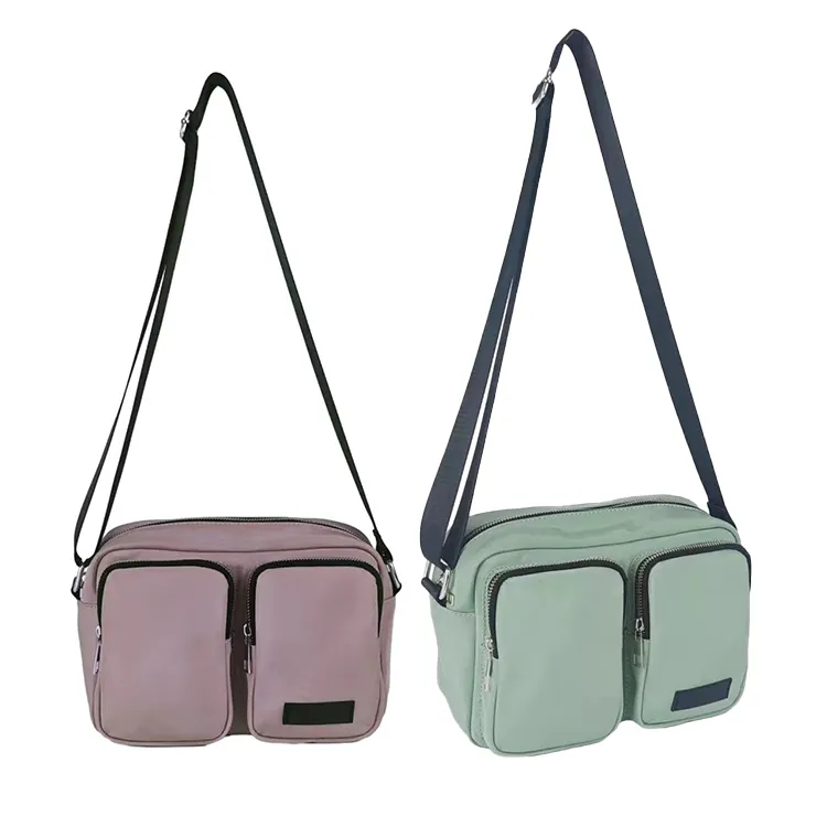 Wholesale cheap custom logo shoulder handbags ladies women handbag nylon crossbody bag 2024