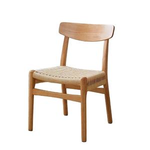 Dining Chair Solid Wood Rope Woven <b>Backrest</b> Minimalist Design For Home Use - Product Image 5