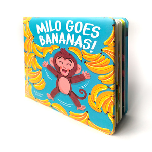 Sortie d'usine <span class=keywords><strong>milo</strong></span> va bananes livres d'histoires au coucher bébé éducatif enfants livre de planche papier recyclé - Product Image 1