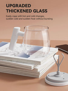 Tasse mélangeuse électrique en <span class=keywords><strong>verre</strong></span> portable, tasse <span class=keywords><strong>à</strong></span> <span class=keywords><strong>café</strong></span> auto-mélangeuse électrique 400 ml, tasse mélangeuse <span class=keywords><strong>à</strong></span> haute vitesse pour jus, lait, protéines en poudre - Product Image 5