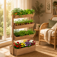 Jardinière carrée écologique simple à 4 niveaux en bois de sapin pour plantes verticales