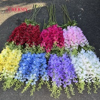 Fleurs artificielles de haute qualité Dalian Chermy, delphiniums blancs à longue tige de 120 cm, pour arrangements floraux de mariage et de fêtes.