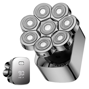 8D Rotary <b>Razor</b> 6-in-1 Grooming Kit Detachable <b>Head</b> IPX6 Waterproof LED Display USB Rechargeable Electric Shaver for Men RV Use - Product Image 1