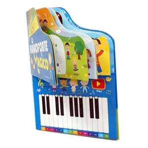 カスタムプラスチックピアノ音楽ボードブック幼児教育キッズピアノキーボードおもちゃの楽器と赤ちゃんの音楽ブック