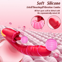 Vibrator mit Stoßfunktion, G-Punkt-Stimulator, Rosen-Design, Klitoris-Sauger, 10 Frequenzen, Wiederaufladbar, Heizfunktion