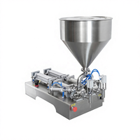 Machine de remplissage de pâte à double tête électrique semi-automatique, capacité de 2400 bouteilles/heure, personnalisable pour les petits lots