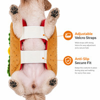 Costume amusant en forme de hamburger et hot-dog pour animaux de compagnie, vêtements d'Halloween en coton uni pour chiots, collection automne
