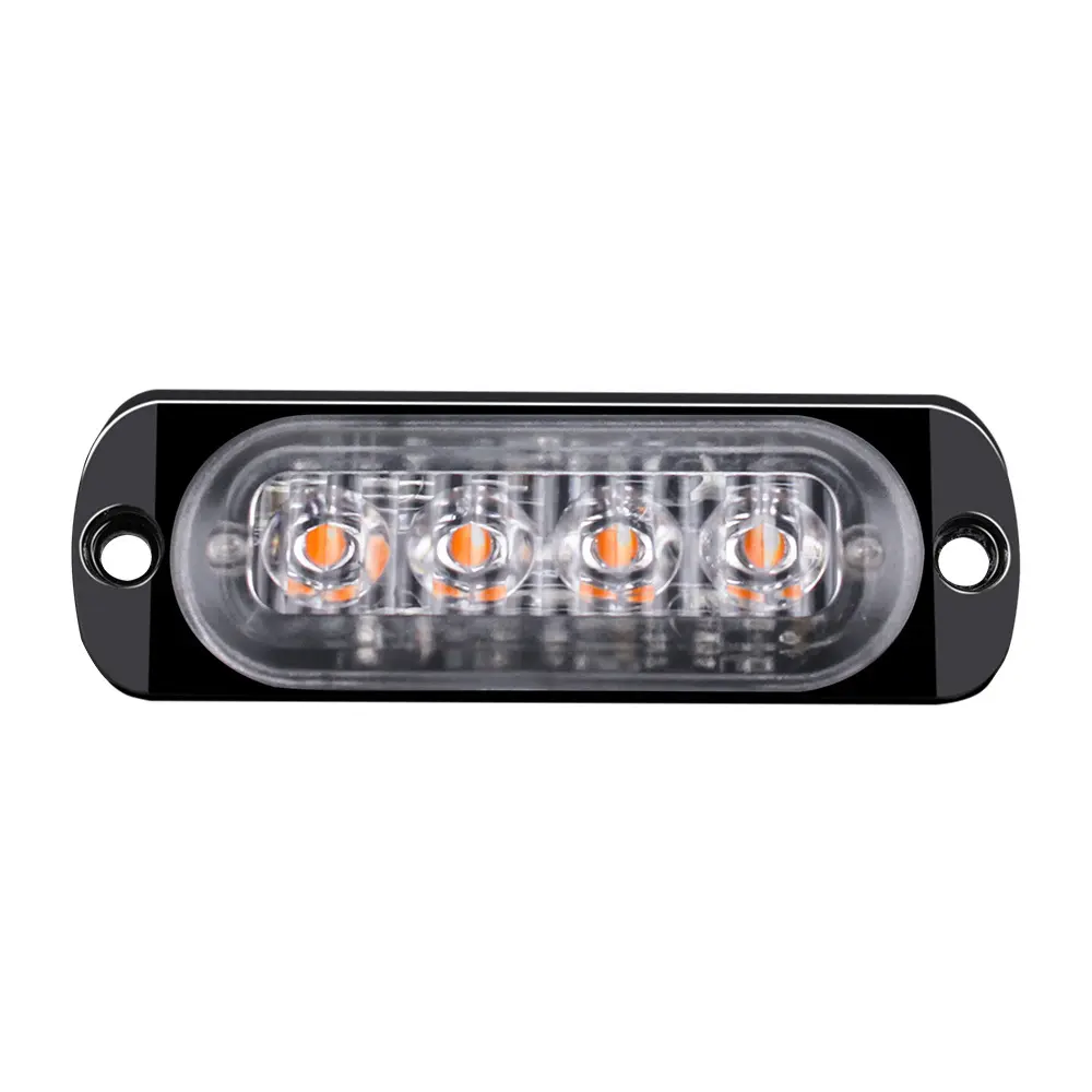 LRAUTO車載LED点滅4ライト18W超薄型12-24Vトラックカードサイドストロボ警告灯