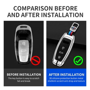 Étui de protection pliable en alliage de zinc pour clé de voiture <span class=keywords><strong>Audi</strong></span> C5 C6 R8 A1 A3 A4 A5 A6 A7 Q3 Q5 Q7 S6 B6 B7 B8 8P 8V 8L Tt <span class=keywords><strong>Rs</strong></span> Rs3 S3 - Product Image 3
