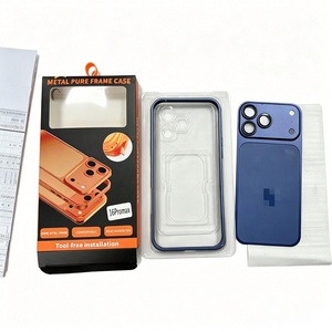 Cadre métallique en alliage d'aluminium avec autocollant arrière mat intégré, compatible avec les modèles 13-16 Pro/Promax, transforme en <span class=keywords><strong>iPhone</strong></span> 17 Pro/17 Pro Max - Product Image 1