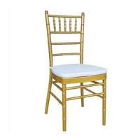 Chaise d'extérieur empilable en fer à joint de bambou, chaise de mariage, couleur au choix (blanc et doré) pour hôtel et mariage