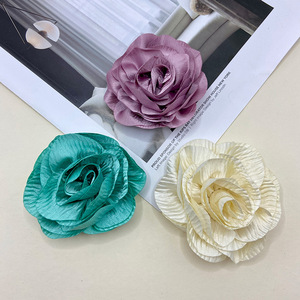 Handmade Fabric Rose Camellia DIY Hair <b>Accessories</b> Head Flowers For <b>Wedding</b> Sweet Style 0122 Jinhua Origin - Product Image 3