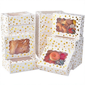 DOYIDE 12Pcs Christmas Cookie Boxes <b>Window</b> 8x6x2.5 White Rectangular Bakery Boxes Ribbon for Cake Cupcakes Muffins - Product Image 3