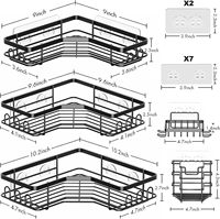 Étagère d'angle en métal sans perçage pour salle de bain cuisine étagère de rangement épaissie avec support mural adhésif Triangle Pot stockage utilisation des toilettes