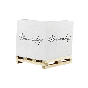 Notas adhesivas personalizadas con logotipo de paleta Notas adhesivas de cubo de papel impresas con paleta de madera - Product Image 3