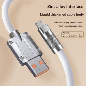 Cable de Datos de Carga Rápida de Silicona de 120W de Durrell Electronics con Conectores <span class=keywords><strong>Lightning</strong></span>/Micro <span class=keywords><strong>USB</strong></span>/Tipo-<span class=keywords><strong>C</strong></span> para Teléfonos Android - Product Image 4