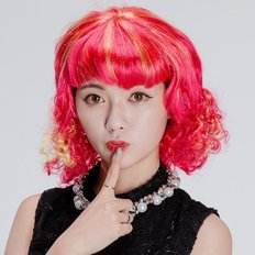 Cuti Girl Gaval Peluca Tejida Fiesta Roja Accesorios para Eventos de Halloween - Product Image 1