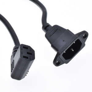 C13-Stecker auf C14-Buchse Verlängerung des Stromkabels Kurzes Kabel IEC60320 PDU USV Elektrische 3-polige Seiten biegung mit Schrauben loch 30cm - Product Image 5