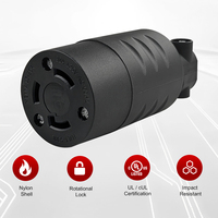 Conector de Enchufe Hembra NEMA L5-30 de 30 Amperios y 125 Voltios, 2 Polos, con Bloqueo Giratorio para Generador