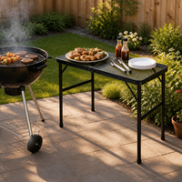 Nouvelle table pliante en alliage d'aluminium 8040 pour l'extérieur, portable, réglable en hauteur, résistante à la chaleur, avec grille en fil métallique pour barbecue et camping
